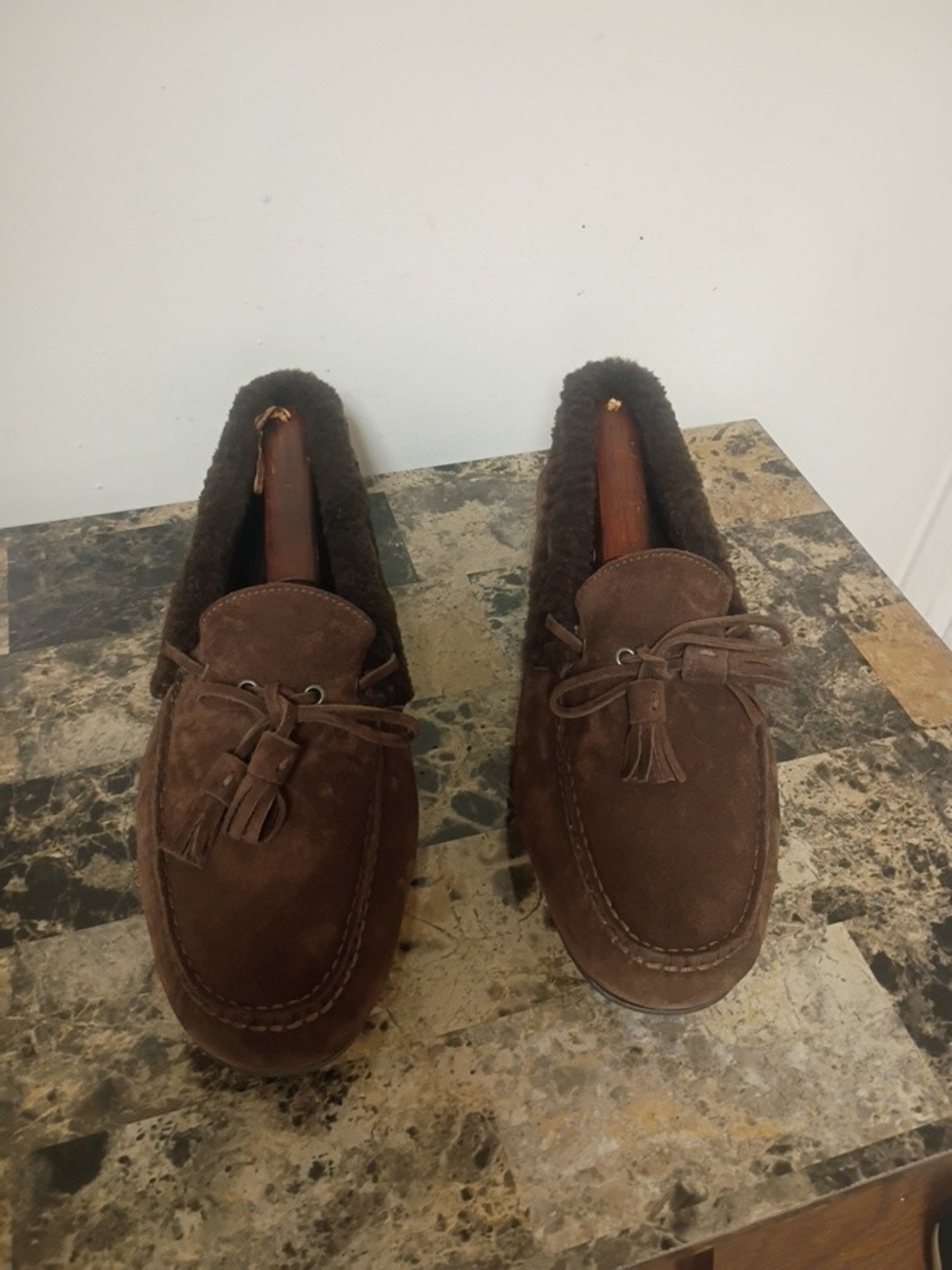 Ralph Lauren Purple Label Men's Brown Suede Tassel Loafers